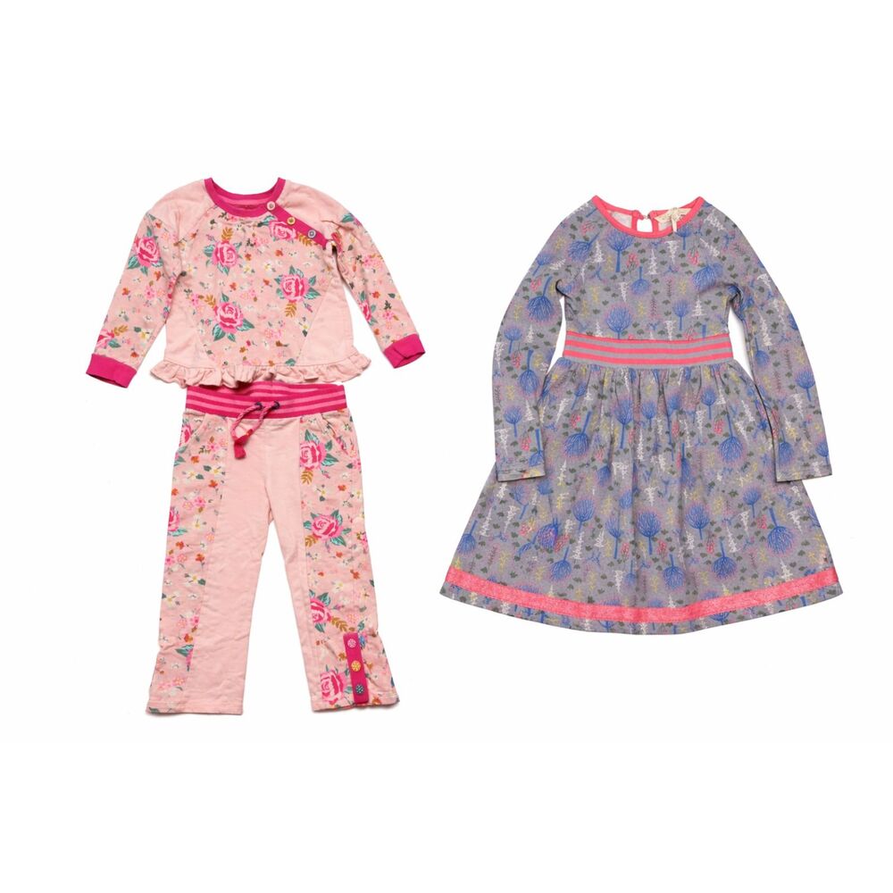 Matilda Jane Size 6 Girls 2 Pieces Top & Pants Outfit & Print Long Sleeve Dress